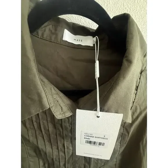 NWT Maye Corinne Shirtdress -Olive -Small - Picture 4 of 4